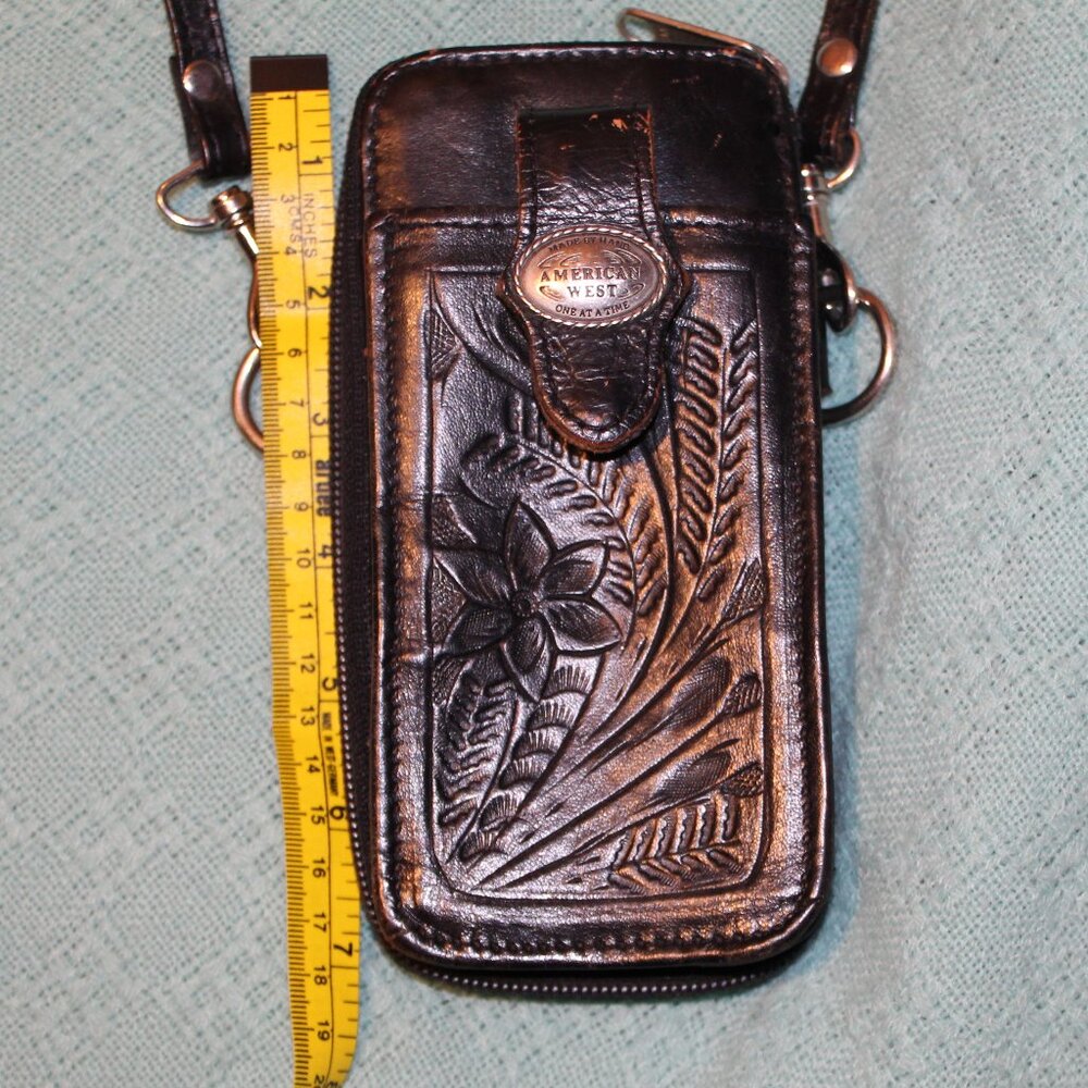 AMERICAN WEST LEATHER HAND MADE WITH SILVER ACCENTS - Picture 13 of 16
